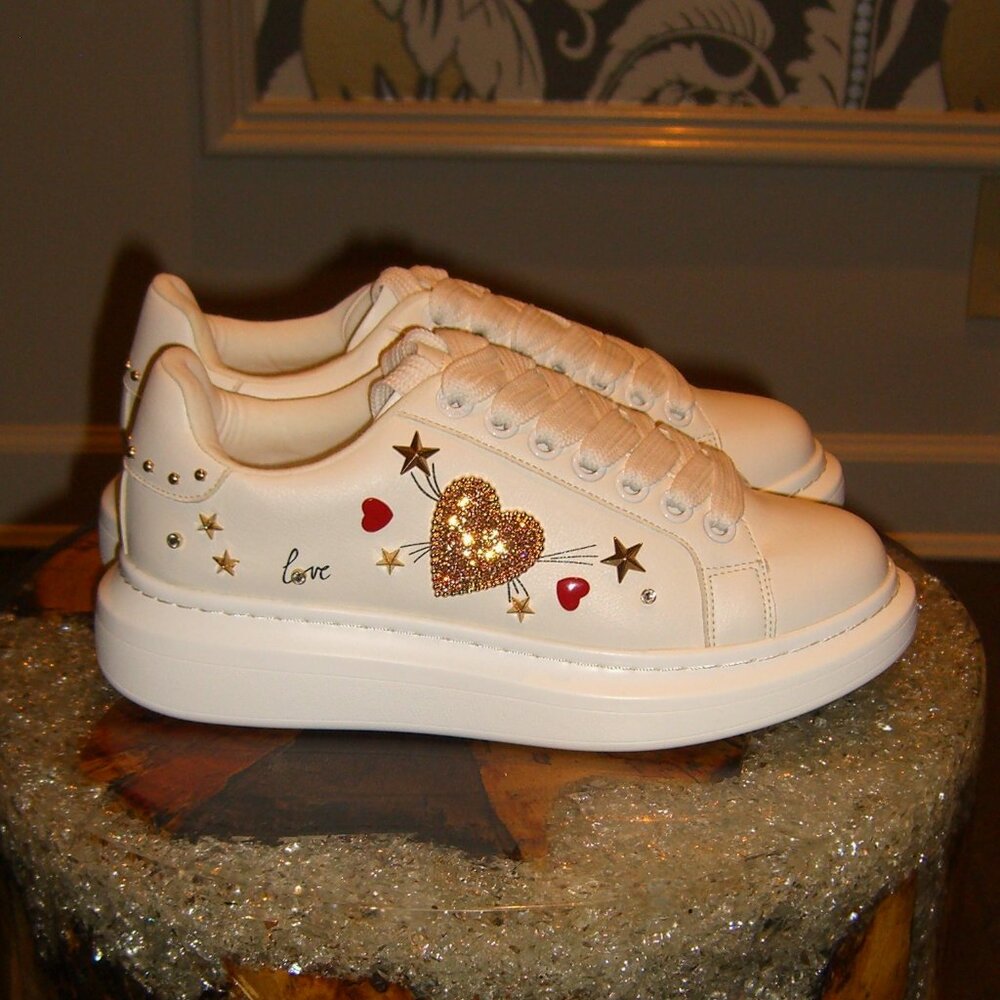 NIB ALDO KEWARRA HEART SNEAKERS SHOES 7.5M